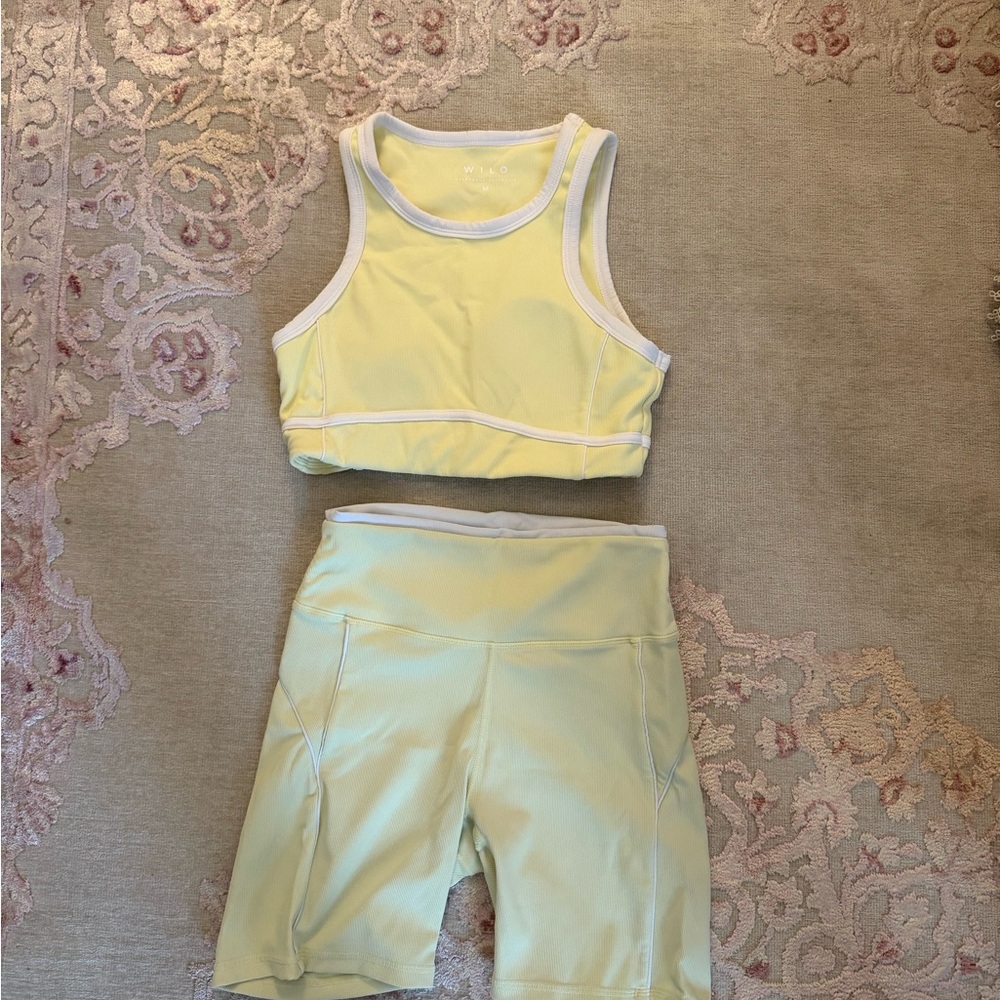 Yellow Athletic Set with White Trim